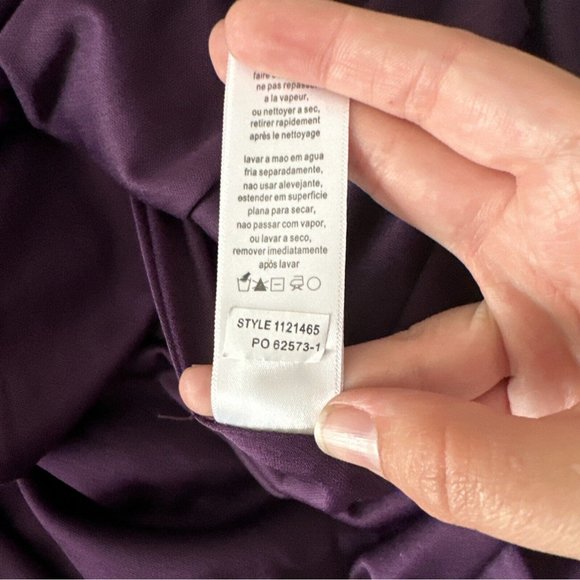 NEW $219 Alex Evenings [ 10 ] Mixed Media Sequined Rosette Midi Dress Eggplant‎ - Picture 6 of 14